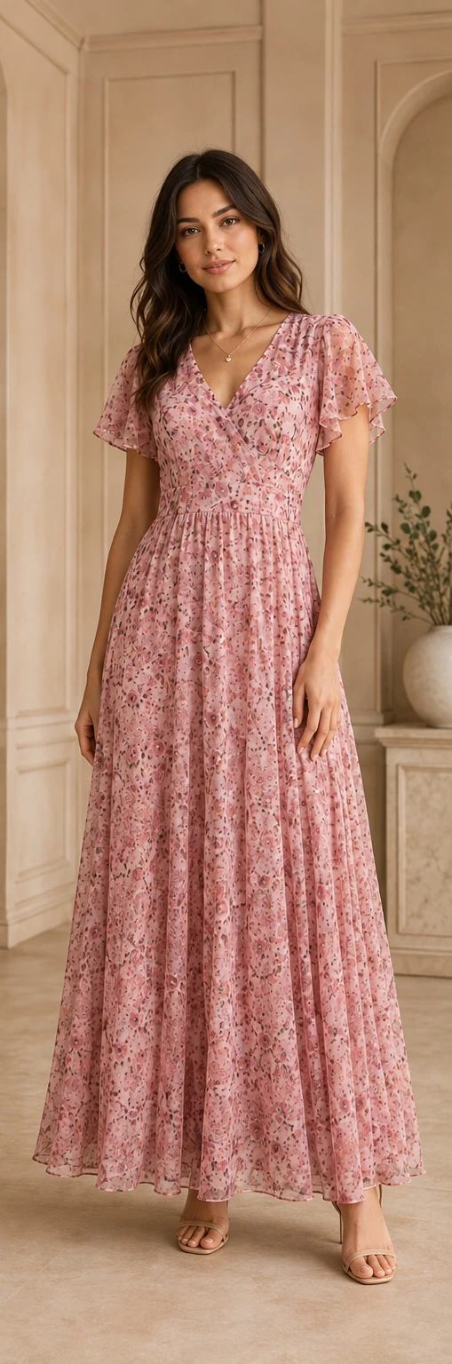 Mesmo vestido floral em modelo